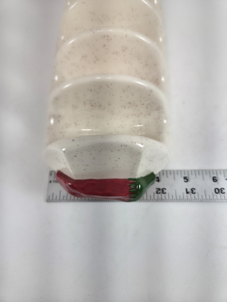 2 Vintage Ceramic Toco Holders 4 Tocos Each Hot Peppers