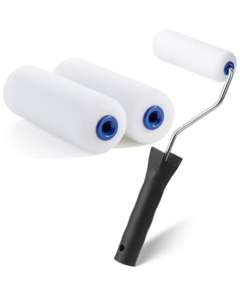 Bates- Paint Roller 4 Inch Paint Roller Frame with 2 Foam Covers