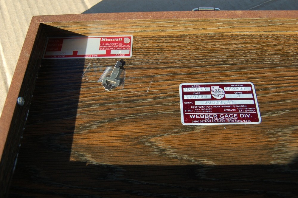 STARRETT CROBLOX /STEEL, Grade 3 Rectangular Gage Block Set ,81 blocks