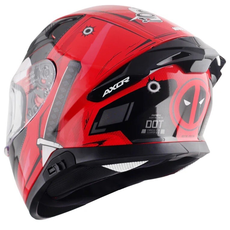 AXOR "Apex Marvel DEADPOOL" DOT & ECE Approved Full Face Motorcycle Helmet