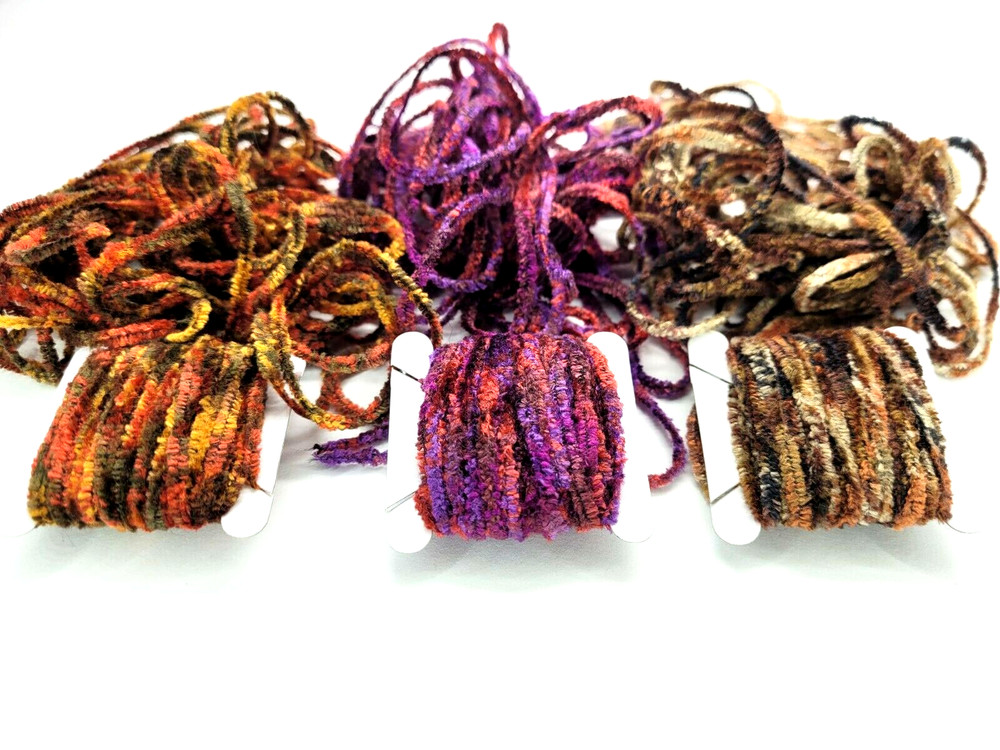 VARIEGATED RAYON CHENILLE - Micro Round Small - Fly Tying Material - 5 Yards NEW