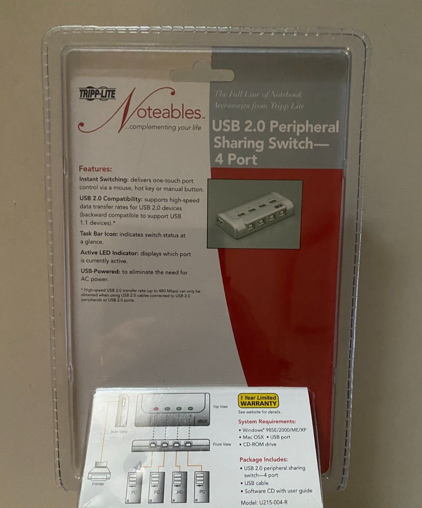 TRIPP-LITE USB 2.0 Printer Peripheral Sharing Switch - 4 port Model U215 004R