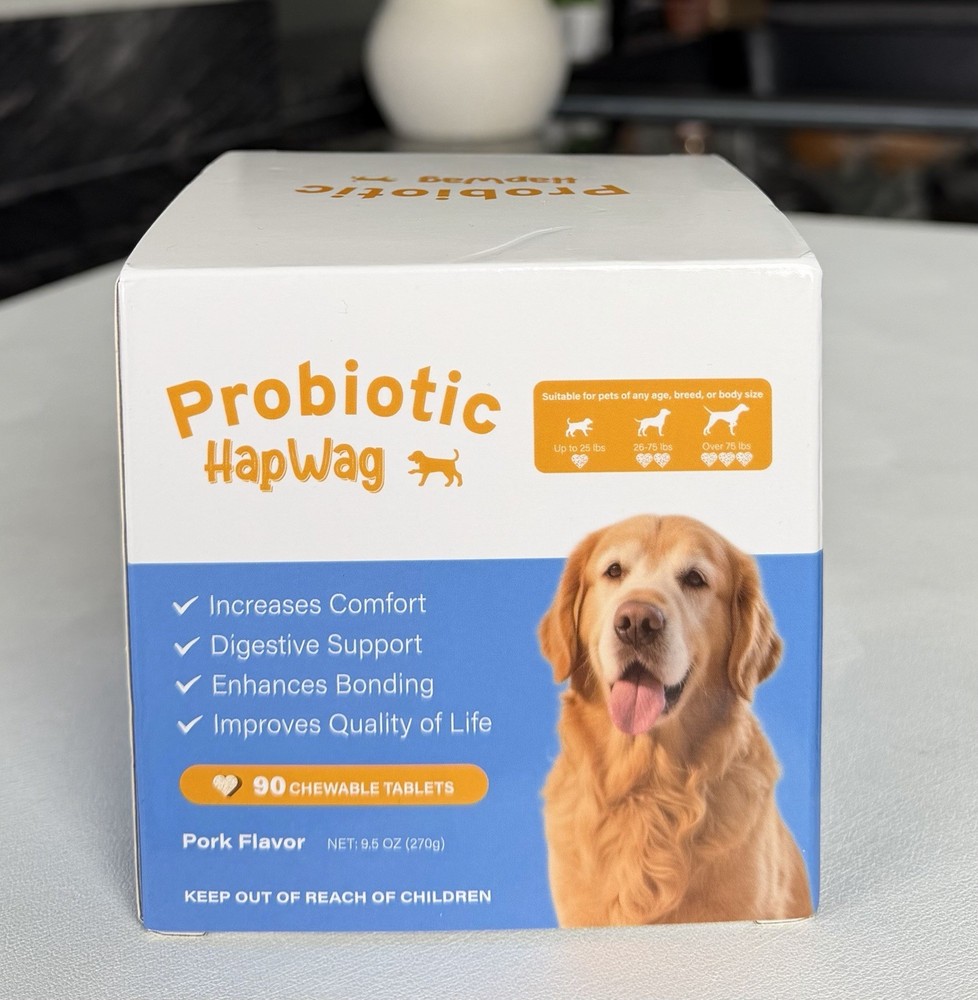 HapWag Probiotic Chewable Tablets for Dogs Digestion Aid 90 Count