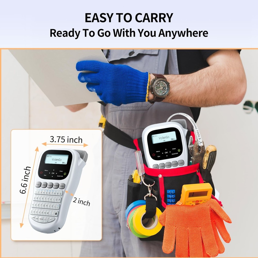 Label Maker Machine with Tape, Label Maker Waterproof Labels 12mm Laminated, ...