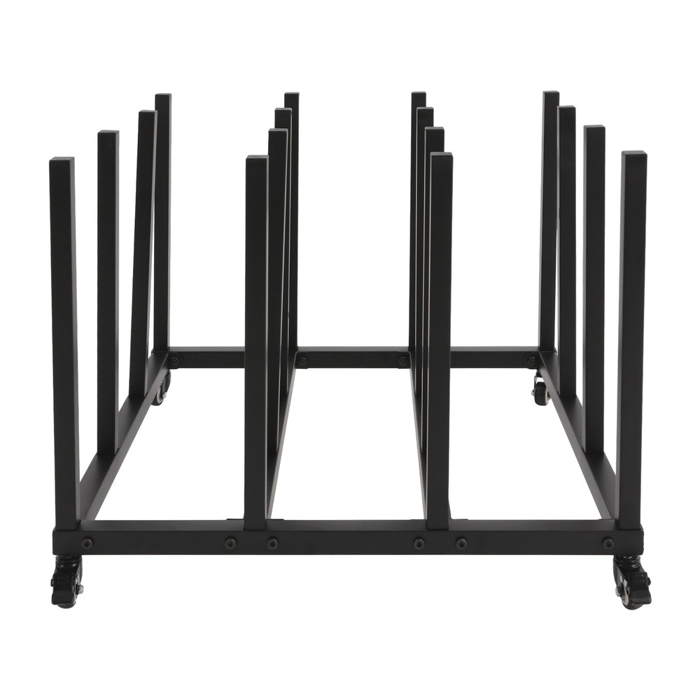 Mobile File Roll Organizer Blueprint Storage Stand with 16 Rolls Capacity Black