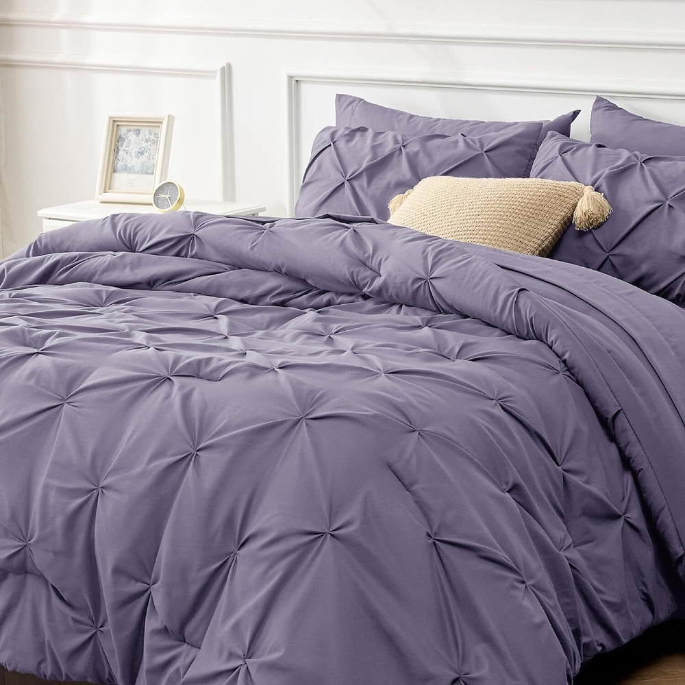 Bedsure Grayish Purple Comforter Set Queen - Bed in a Queen,