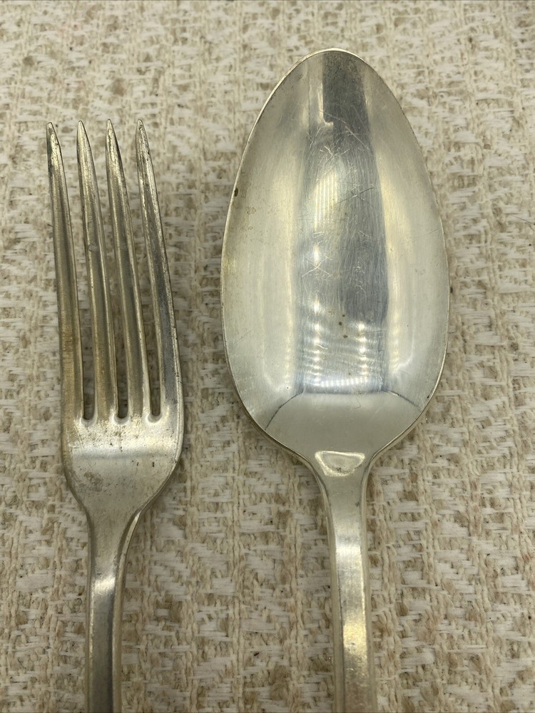 ARION Silverplate JEWELL Pattern Silverplate 8.25” SERVING SPOON & FORK 6.5”