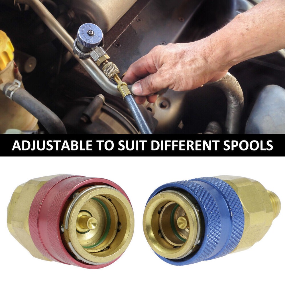 2 Quick Coupler Adapter High Low Side Conversion Kit AC A/C Freon Manifold Gauge