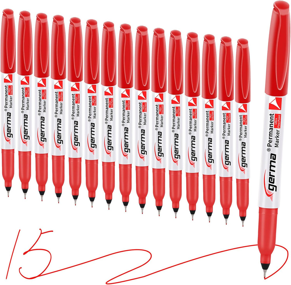 Ultra Fine Point Permanent Marker Bulk, 15 Pack， 0.4Mm Precision Fine Tip Perman