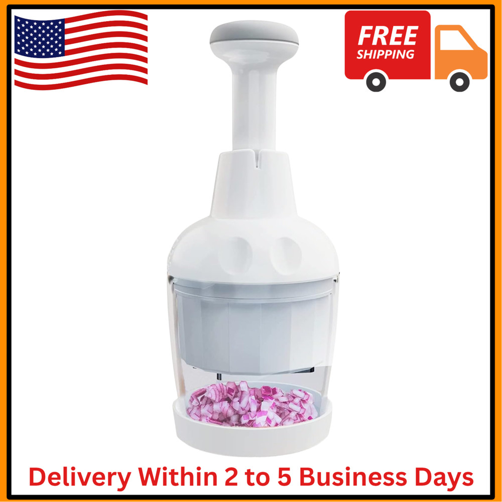 Pampered Chef Push Function Food Chopper #2585 - White- FREE SHIPPING