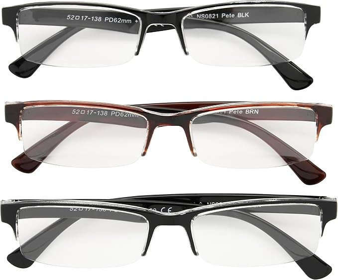 (3 PACK) and  (1 Pack) ESSENTIALS/READERS CHOICE PETE READING GLASSES