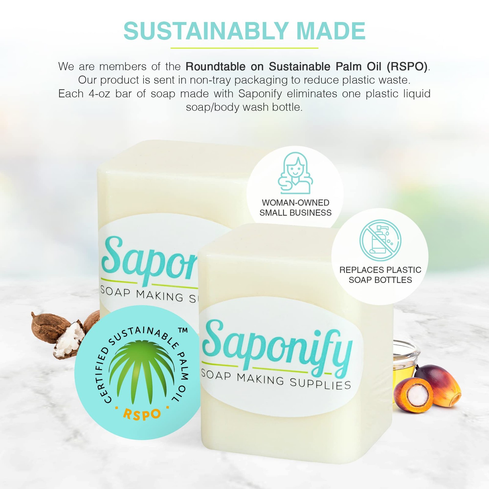 2LB Shea Butter Melt & Pour Soap Base - Detergent-Free Glycerin Soap Making