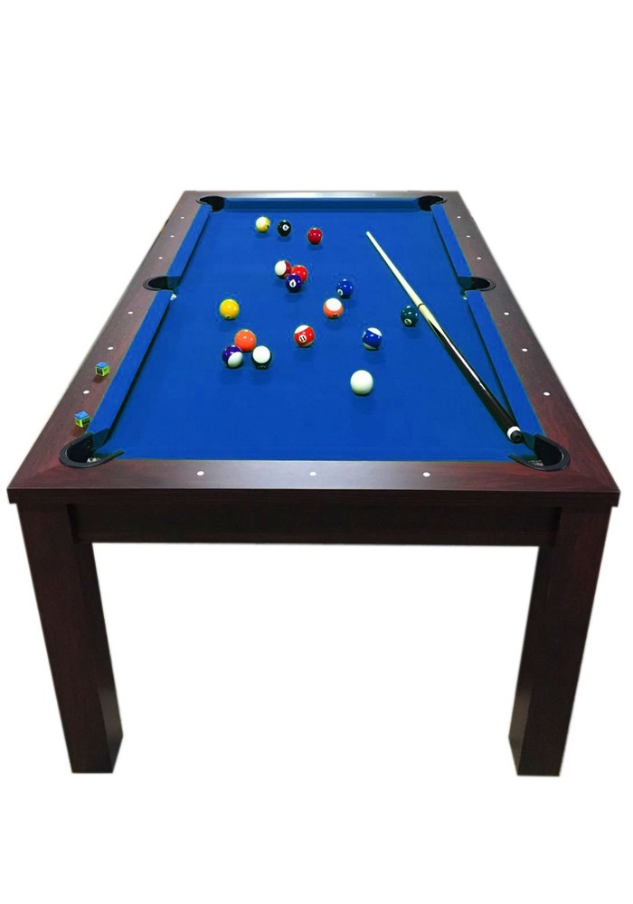 7Ft Pool Table Billiard Blue became a dinner table with benches - m. Rich Blue