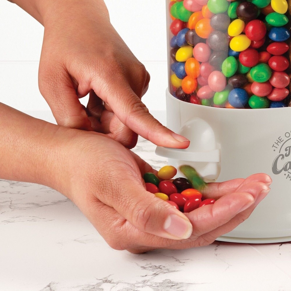 Triple Candy Machine Dispenser Machine 3 Compartments Gumball Ball Snacks WHITE
