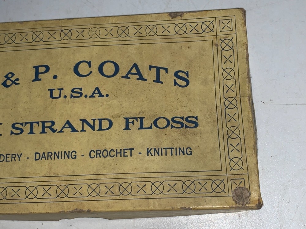 ORIGINAL J & P COATS USA SIX STRAND FLOSS - EMPTY BOX