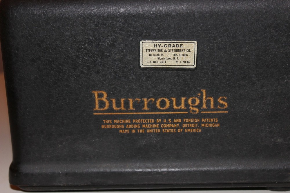 Vintage Burroughs Portable Adding Machine Calculator Tape Register
