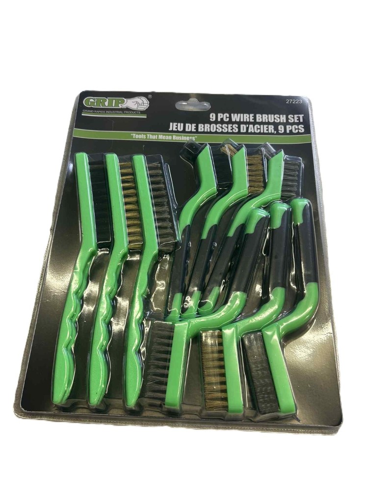 Grip 9pc Deluxe Wire Brush 7" 9" Mini Tools Set 27223