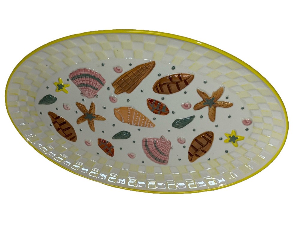 Temptations Nostalgic Seashell Platter PPP-HLD-012840 16.25" x 10.25"