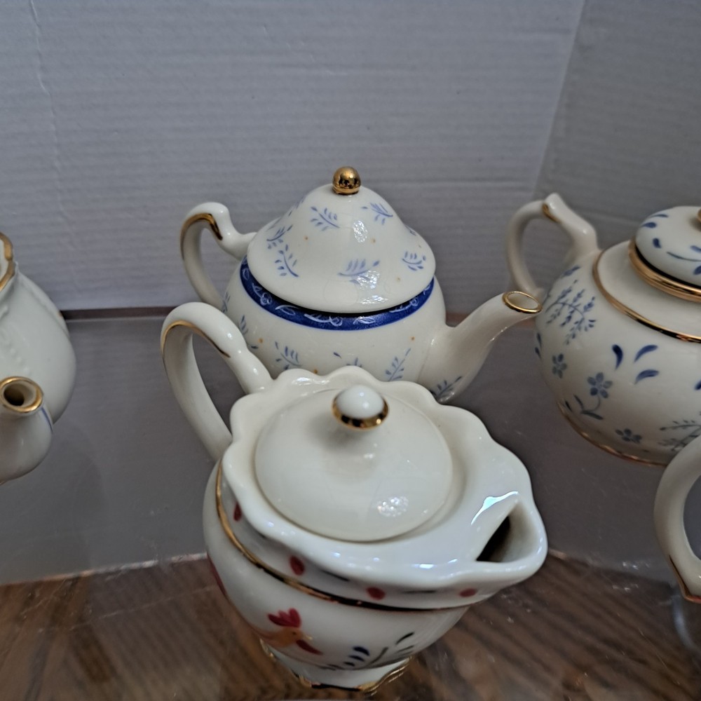 Lenox Mini 3'' Teapots 6 Assorted Styles Porcelain