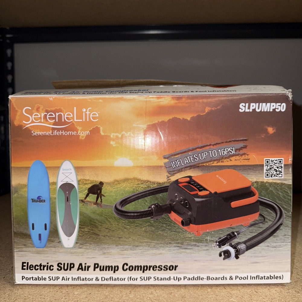 SereneLife Inflatable Paddle Board Pump Compressor - 16PSI *open Box*