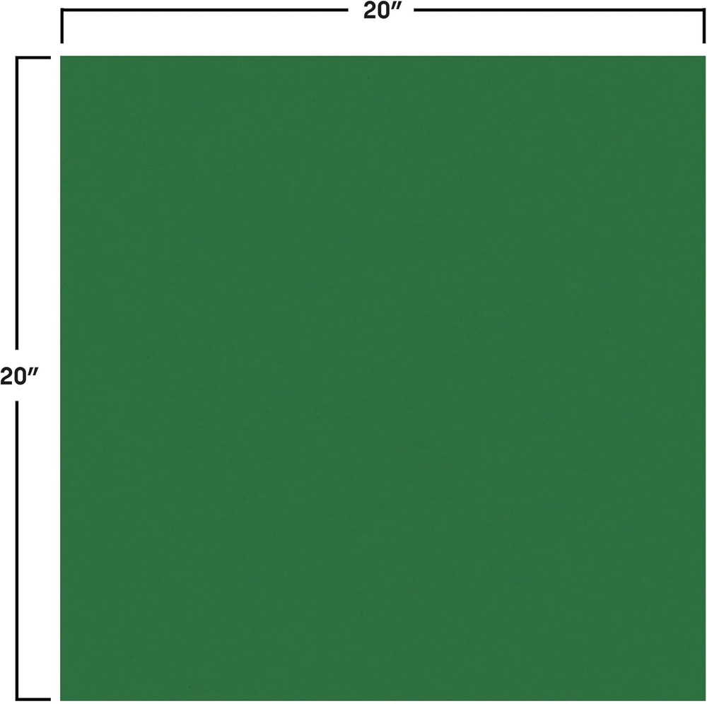 Green Tissue Paper Sheets – 96 Pack, Bulk Square Craft Tissue, Gift Wrapping for