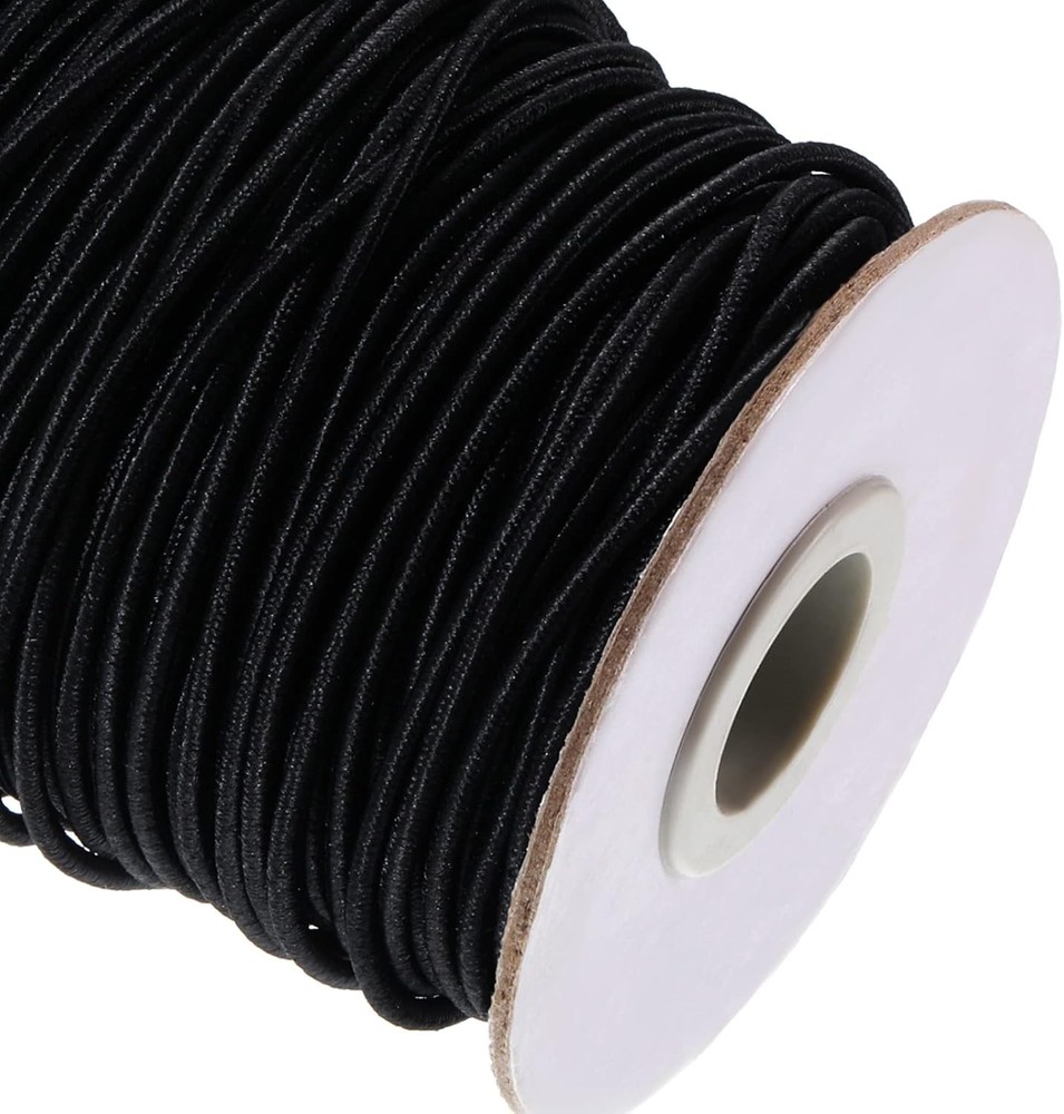 Outus 100 Yards 2 mm Elastic Cord Stretch String Beading Black