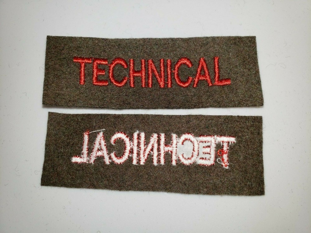 K0705 WW2 USMC US Marines Sleeve Patch Technical Green Wool R7B