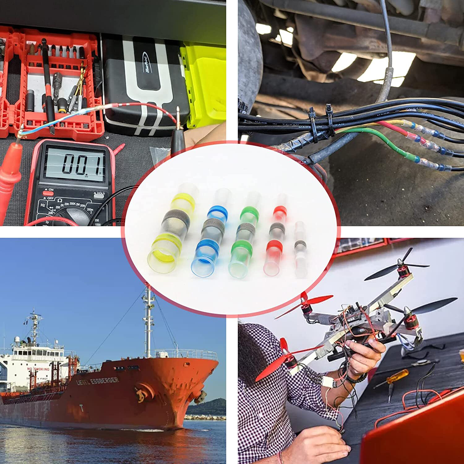 500/250PCS Waterproof Solder Stick Seal Sleeve Heat Shrink Butt Wire Connectors