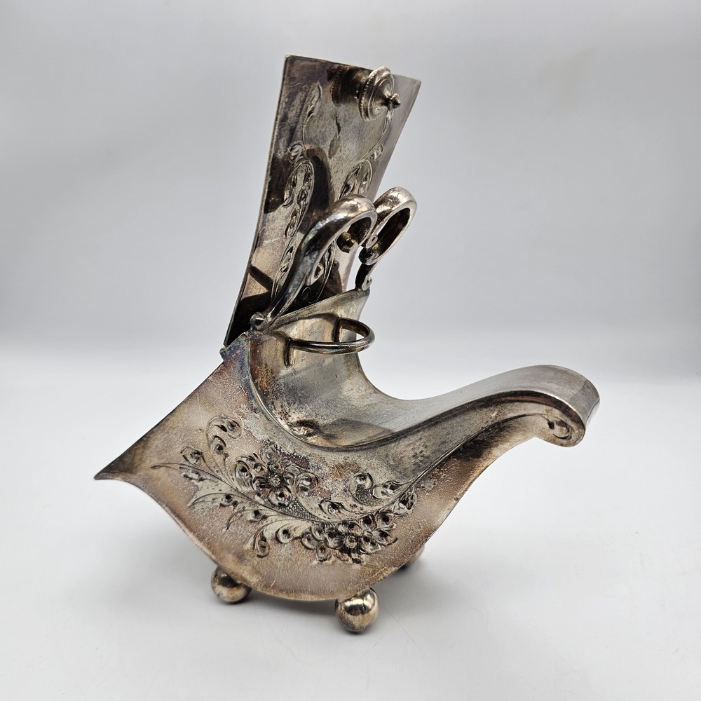 Antique James Dixon & Sons Silverplate Sugar Shuttle EPBM Bugle Backstamp