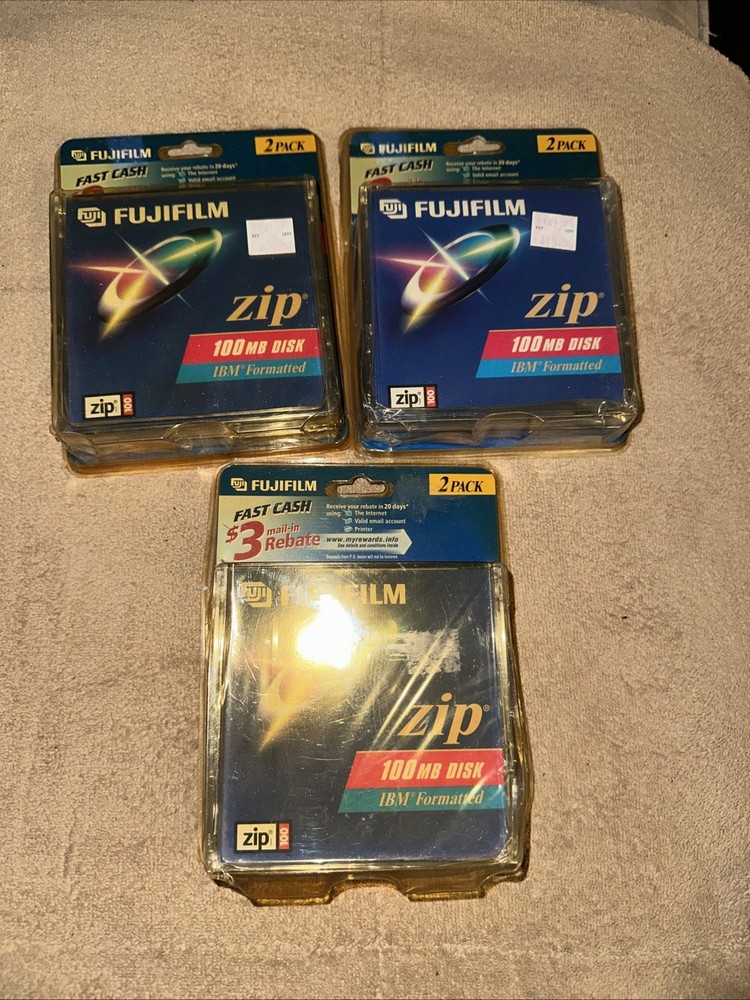 fujifilm zip 100mb disk - Sealed 2 Packs X3