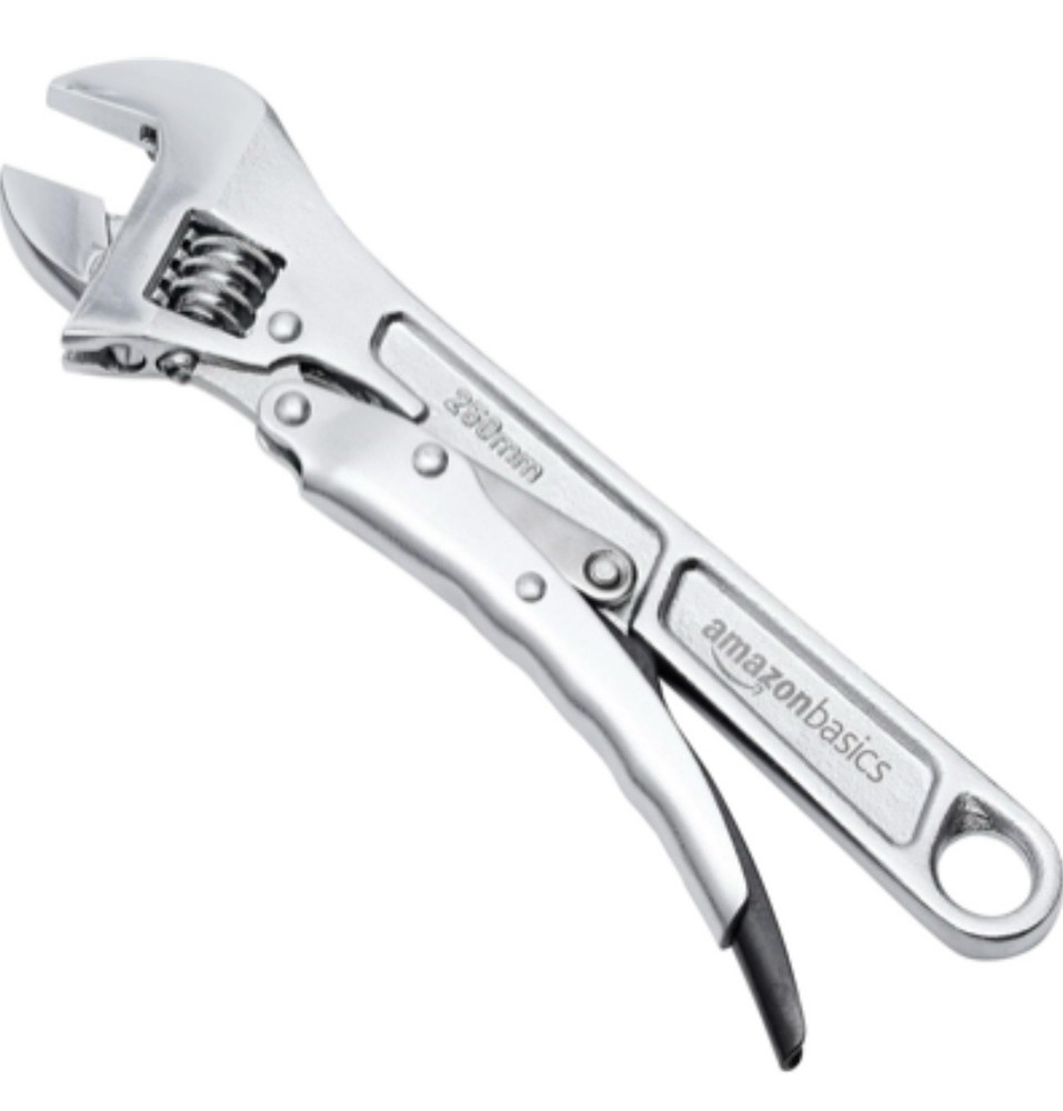 10 inch Locking Adjustable Wrench, Precision Machined, Rust Resistant