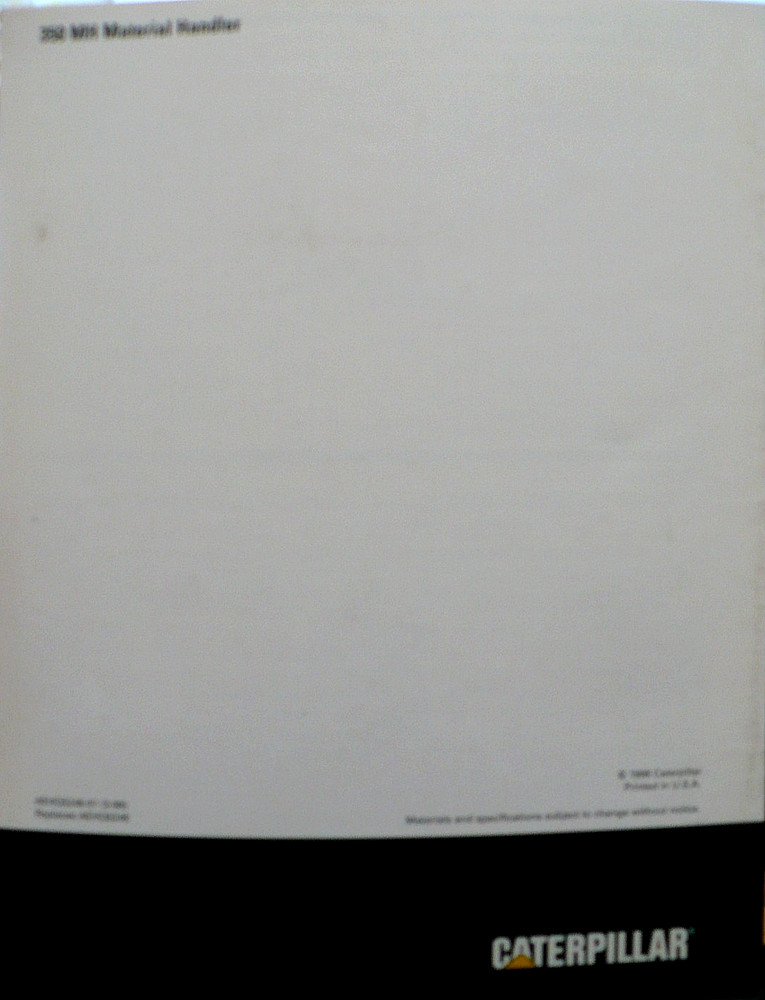 1998 CATERPILLAR MODEL 350MH BROCHURE (MATERIAL HANDLER)