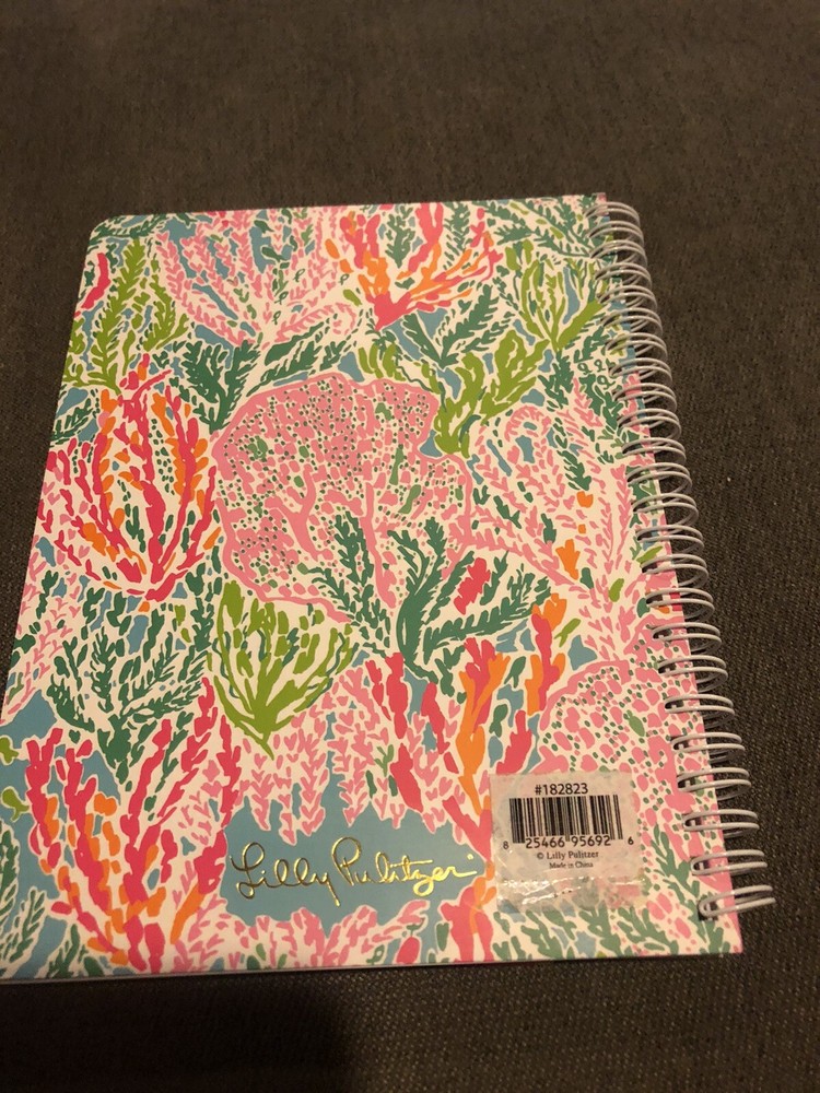 NWT Lilly Pulitzer Mini Notebook Lined Sheets Pockets in Let's Cha Cha School