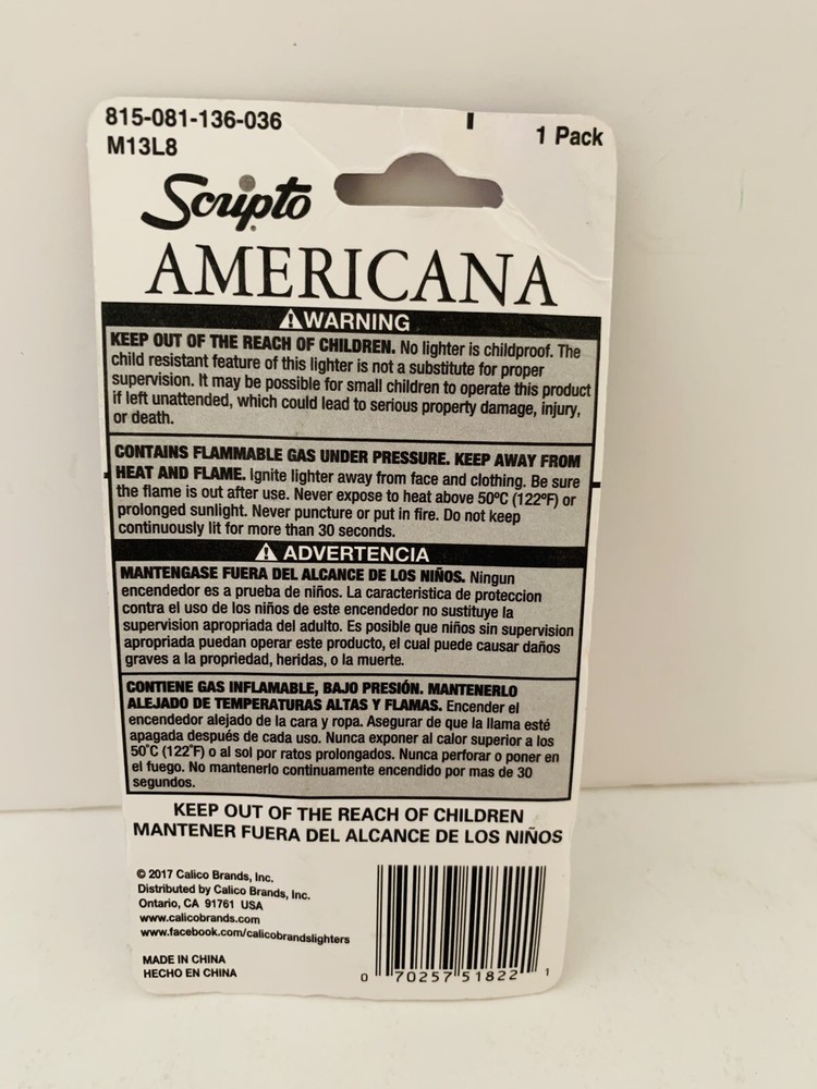 Scripto Americana Premium Quality Lighter *American Flag Heart Design*