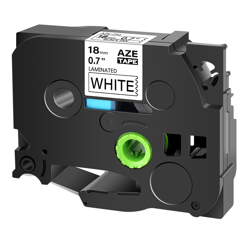 Compatible with Brother 2PK Black on White TZ-241 Label Tape TZe241 3/4"