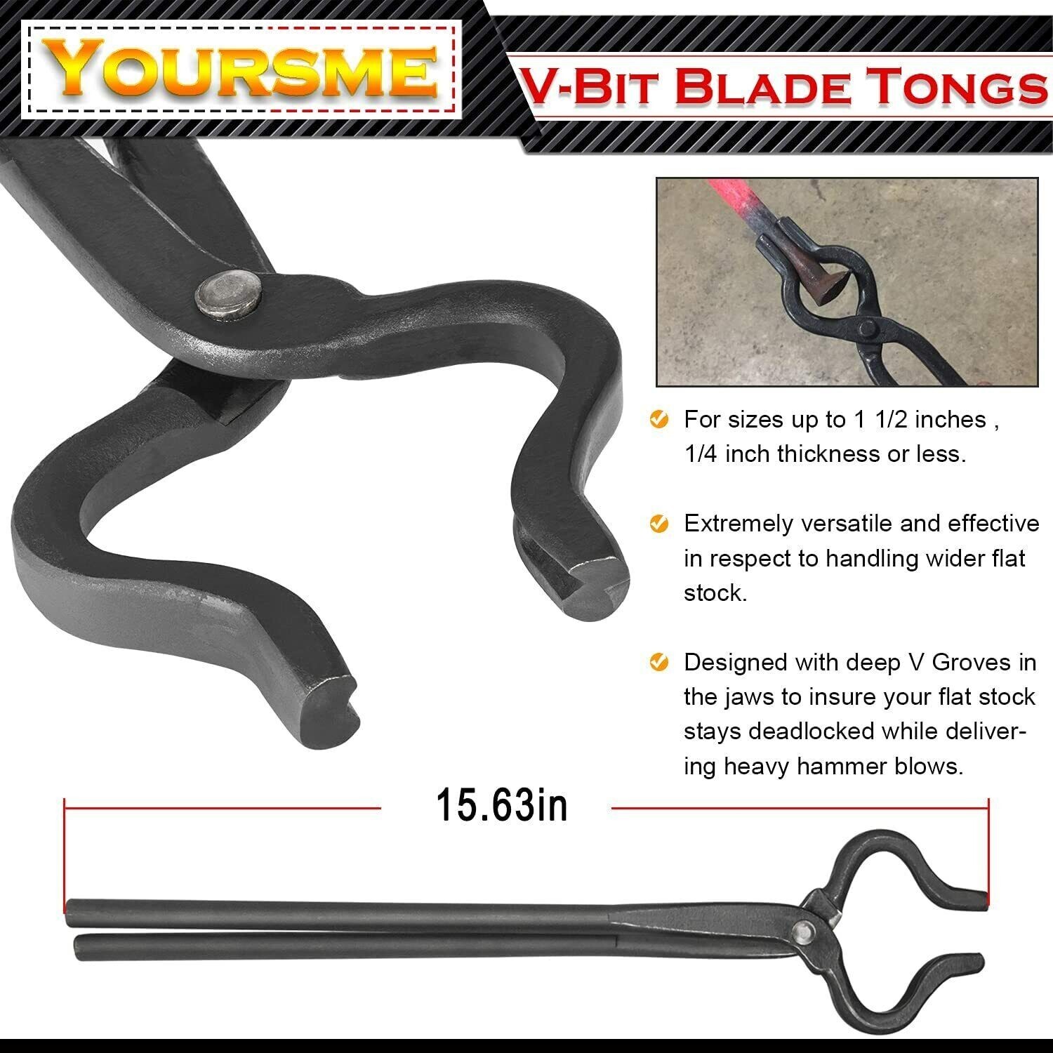 Knife Making Tongs Set Tools Blacksmith Bladesmith Tongs Vise Anvil Forge 3 PCS