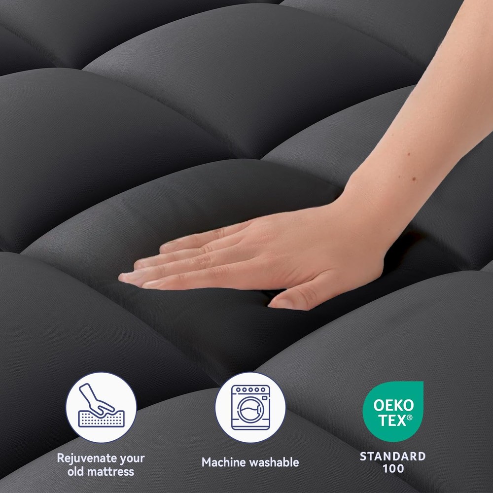 Elemuse Queen Black Mattress Topper Model Dlmt Down Alternative