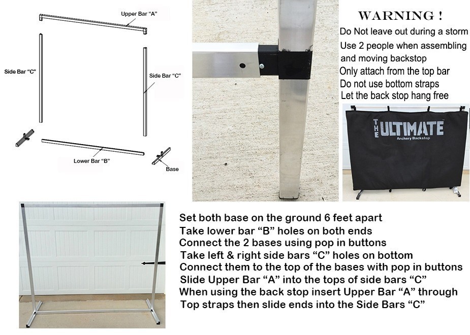 Archery Bow Target or Shooting Backstop Stand Size 4' X 6'