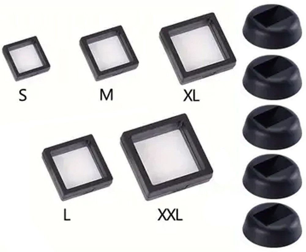 5x Transparent 3D Floating Frame Display Stands Holder Frames 5 Different Sizes