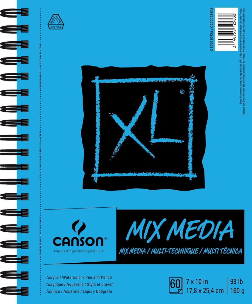 Canson XL Spiral Multi-Media Paper Pad 7"X10" 60 Sheets
