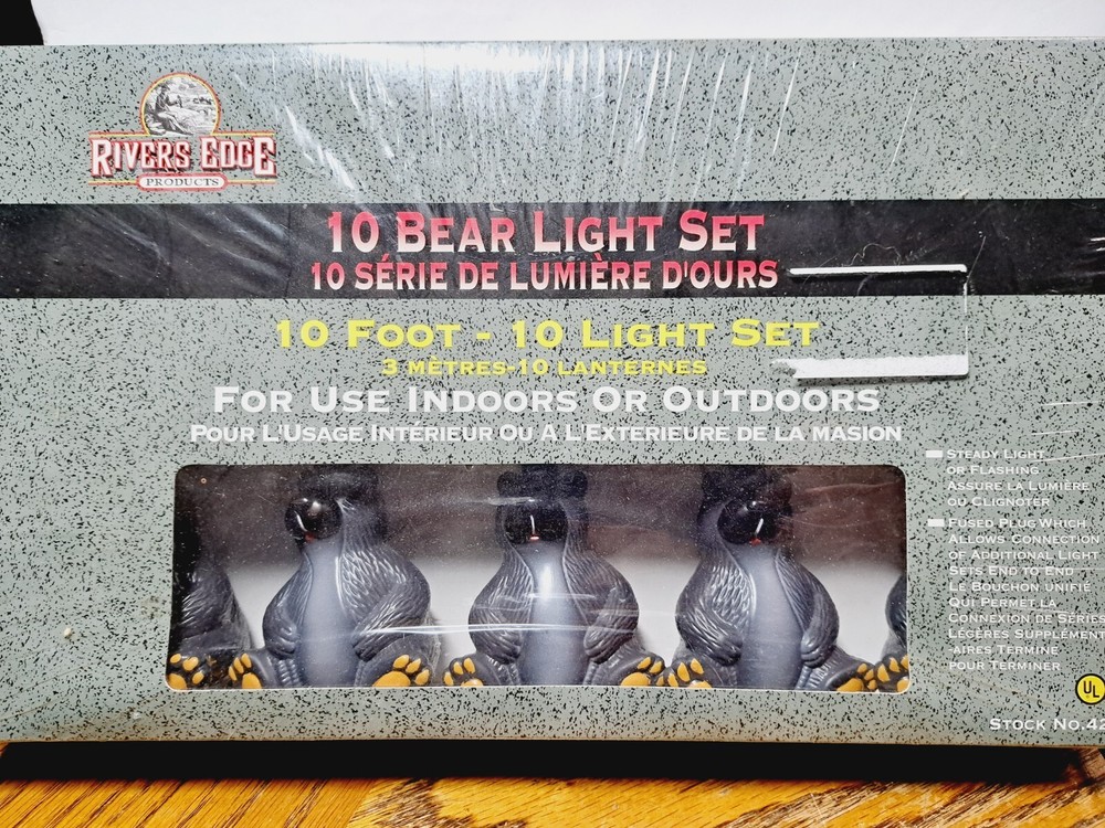 Bear String Light 10 Pieces 10 ft Long Plastic New