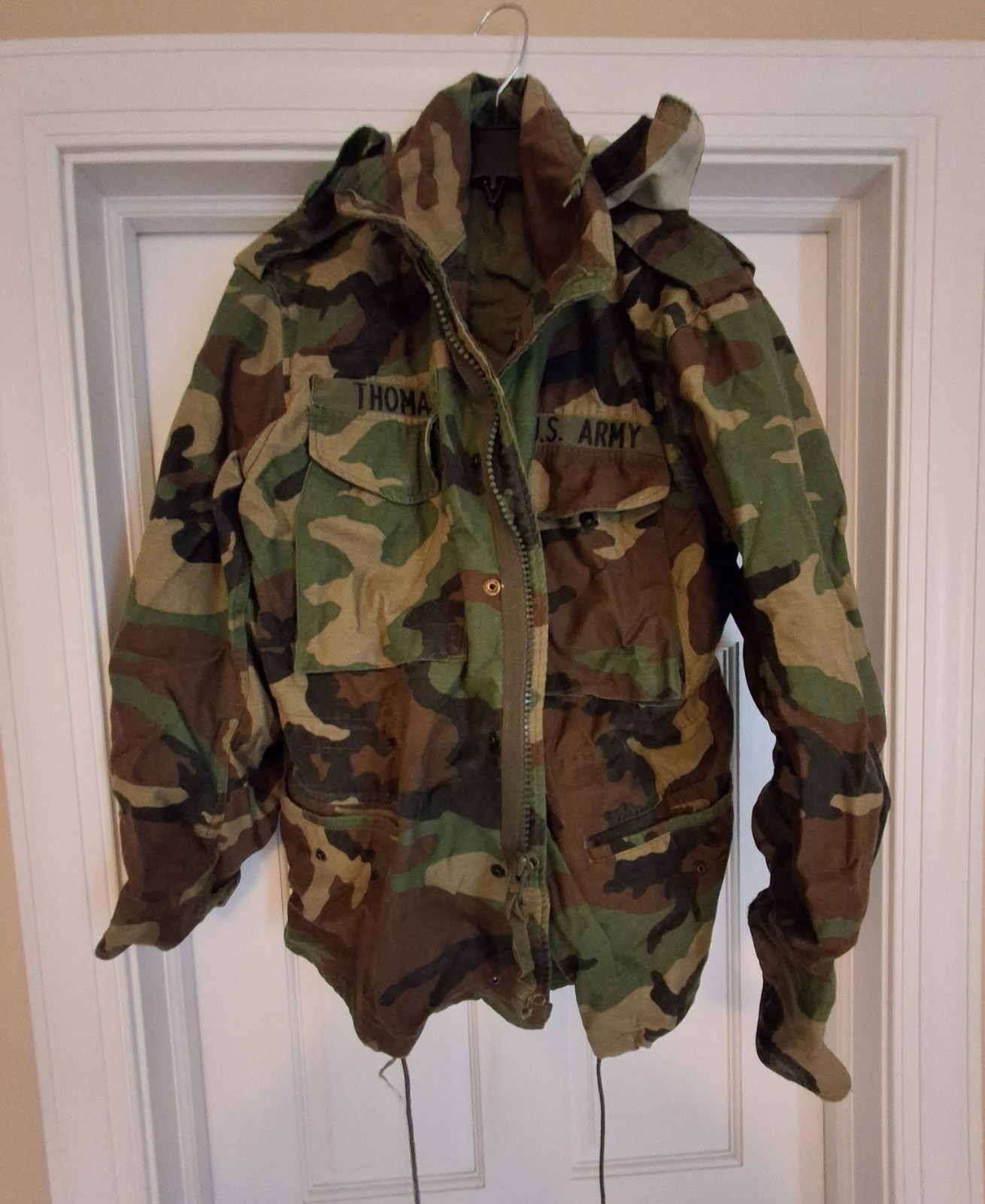 US Army Woodland Camo Cold Weather Field Coat Military Jacket