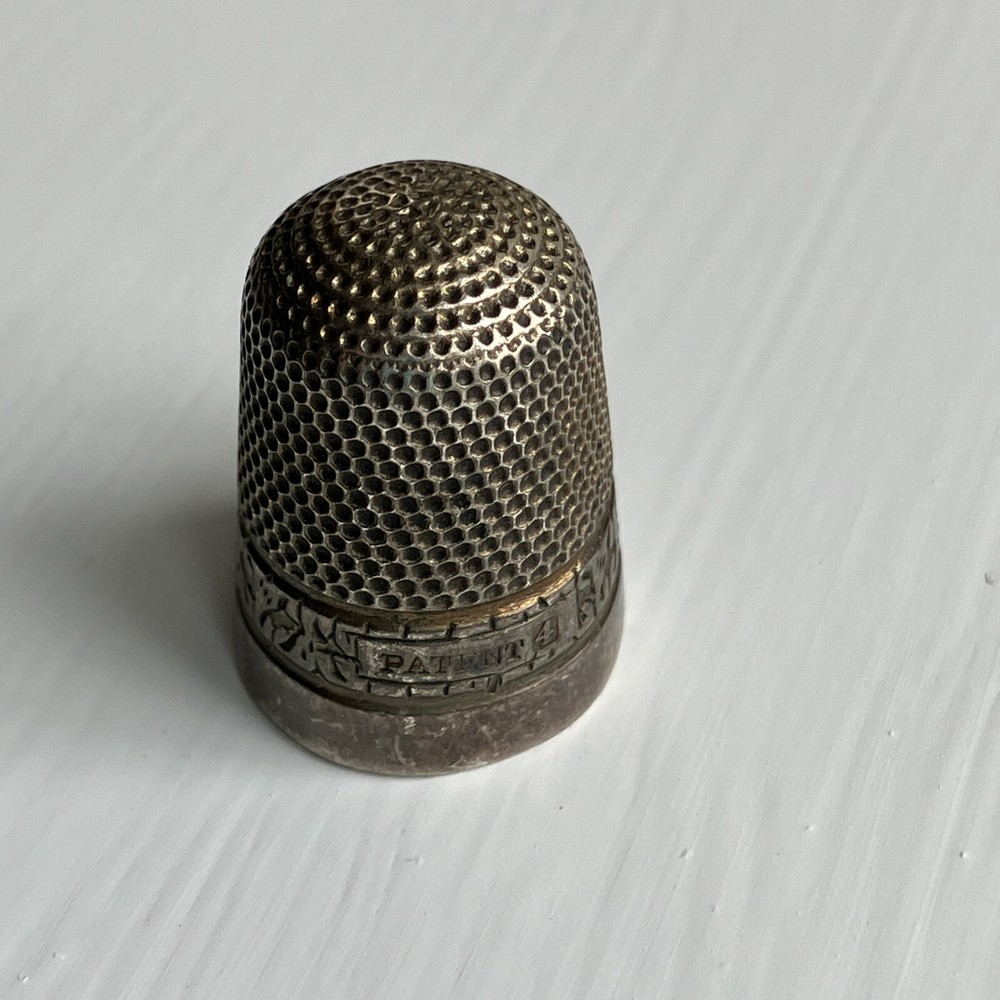 antique solid silver thimble