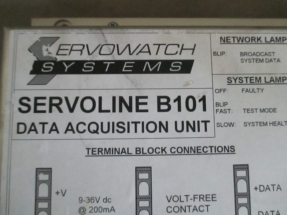 SERVOWATCH B101 SERVOLINE DATA AQUISITION UNIT USED SERVO WATCH