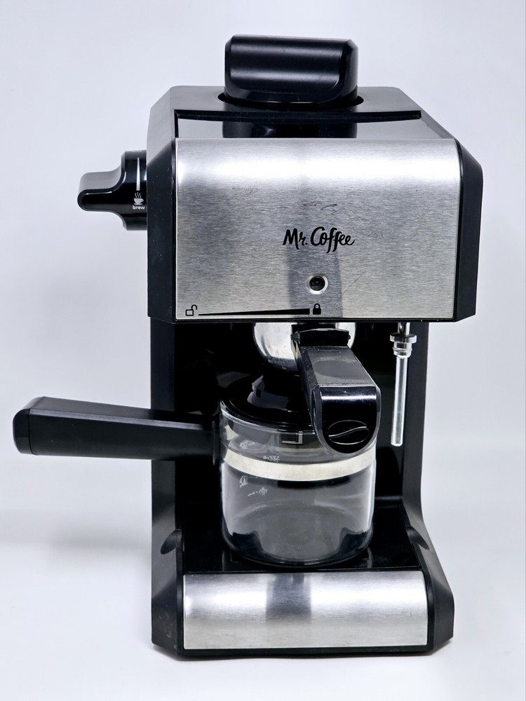 Mr. Coffee Espresso Steam Maker BVMC-ECM270 Tested Working 4 Cups Black/Silver