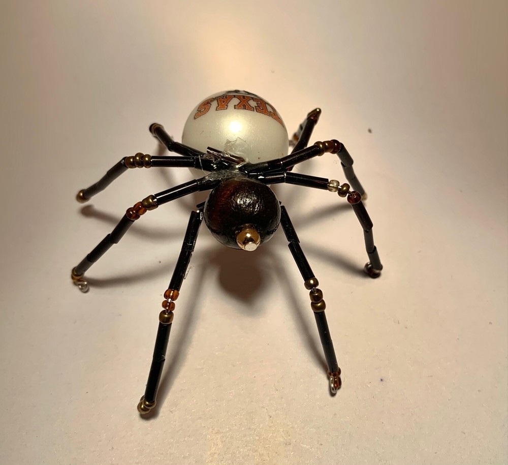 Handmade Beaded Wire Texas Longhorns Spider