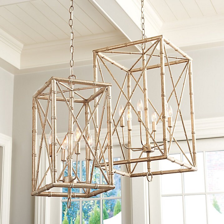 Ballard Designs Bamboo Rectangular Pendant, Small
