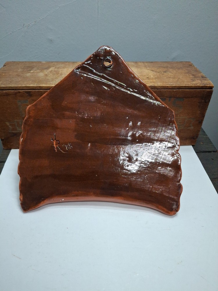 Handemade Vintage Redware Wallpocket