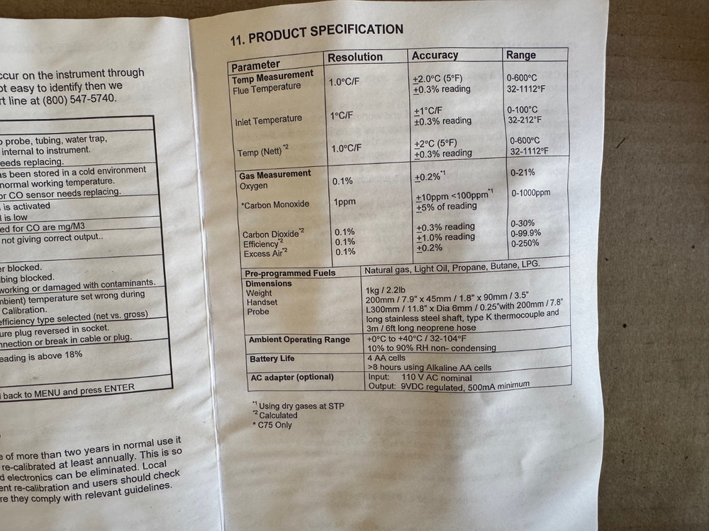 UEI C50 combustion analyzer