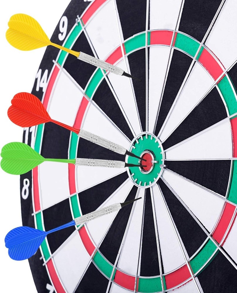 12 Pack Soft Tip Darts Set with 100 Extra 2BA Tips for Electronic Dartboards